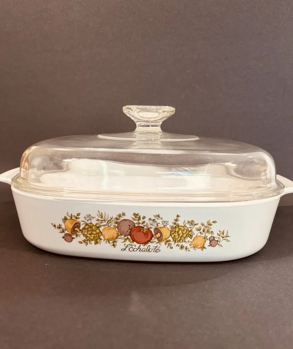 Vintage Corning Ware Spice of Life A-10-B 2.5 Liter w/ Original Pyrex Dome Lid